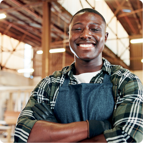 Happy worker smiling