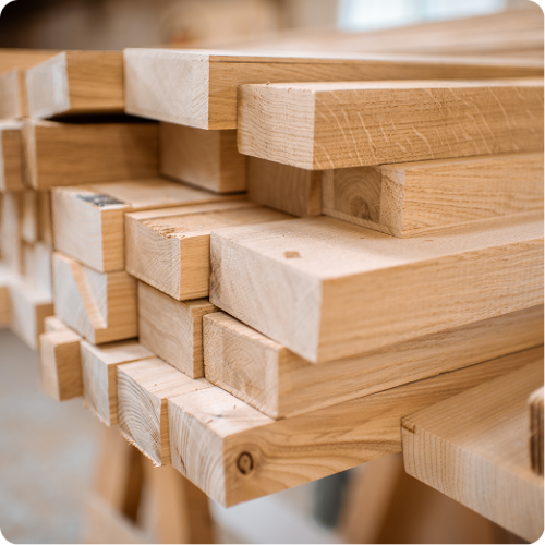 Pile of Wood in the Warehouse